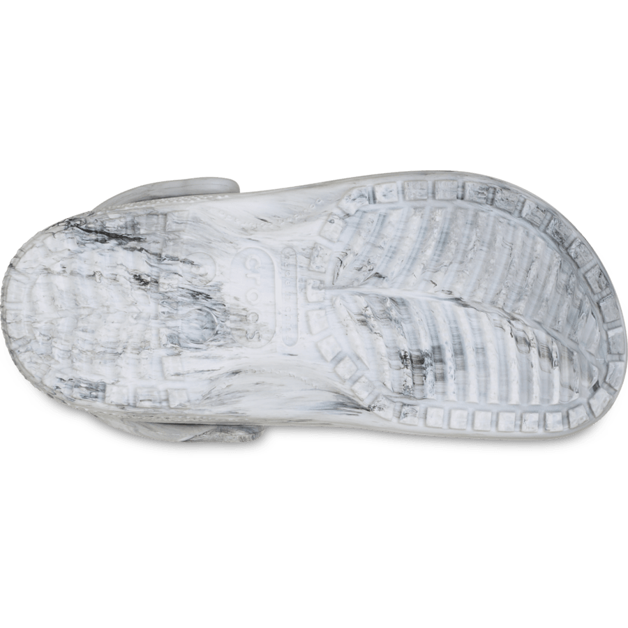 Grey Swirl Classic Watercolor Marbled Clog - Bottom - Crocs