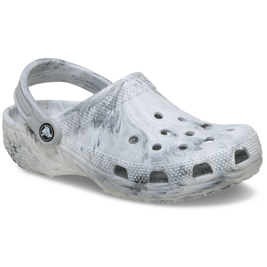 Grey Swirl Classic Watercolor Marbled Clog - Angle - Crocs