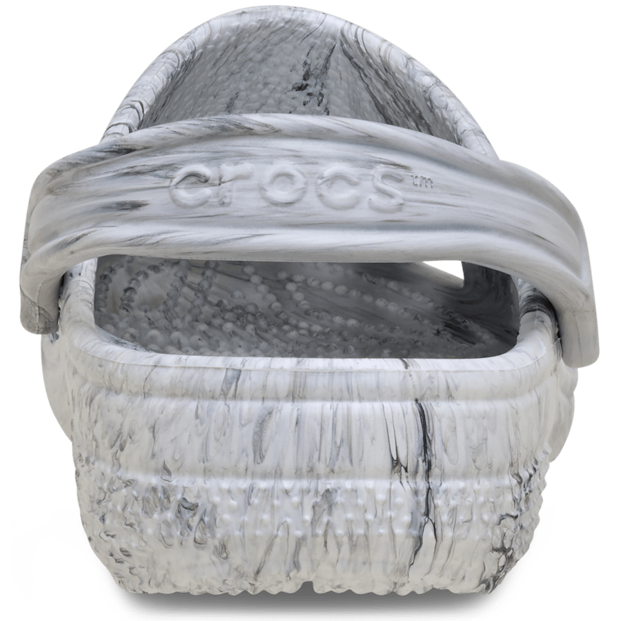 Grey Swirl Classic Watercolor Marbled Clog - Back - Crocs