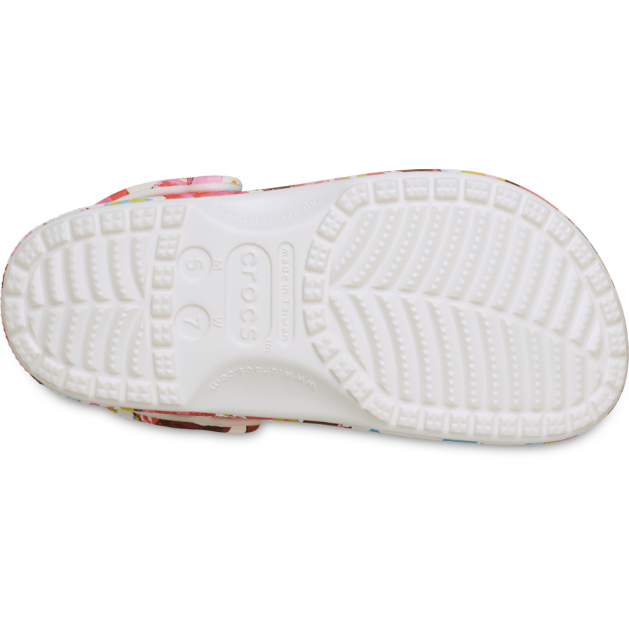 Chalk Classic Painted Floral Clog - Bottom - Crocs