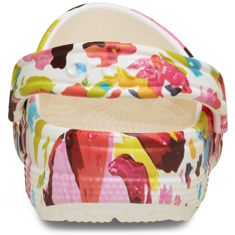 Chalk Classic Painted Floral Clog - Back - Crocs