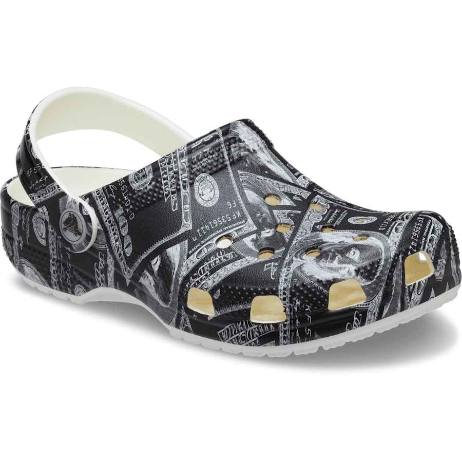 Glow Green Kid's Classic Glow Money Clog - Angle - Crocs