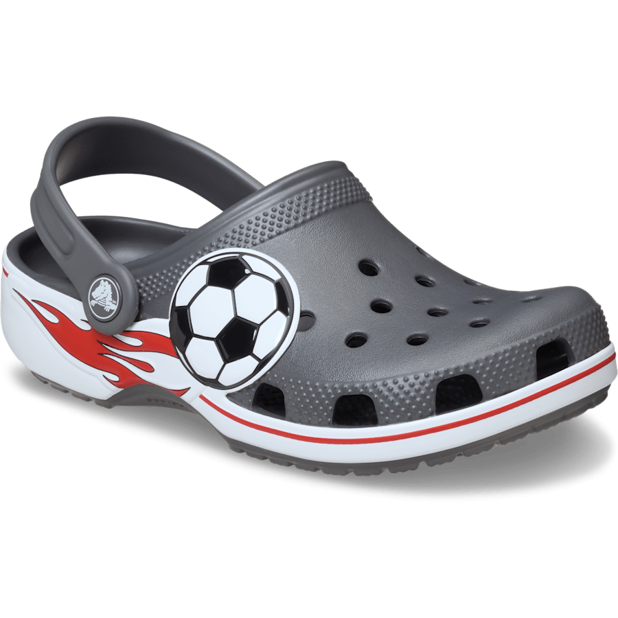 Slate Grey Kid's Classic Soccer Band Clog - Angle - Crocs