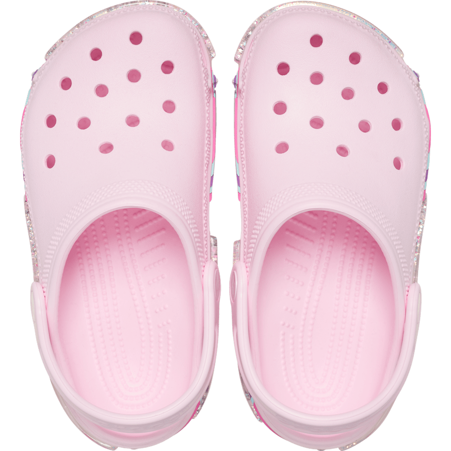 Pink Milk Kids' Classic Star Sparkle Shaker Clog - Top - Crocs