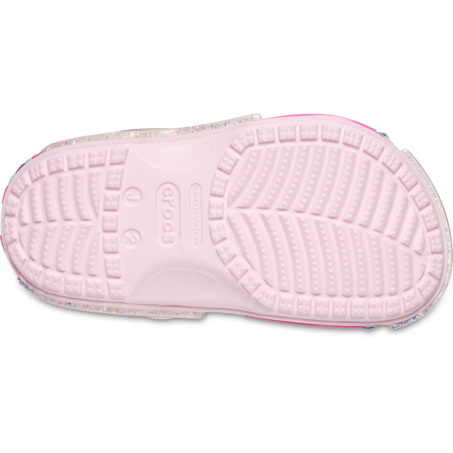Pink Milk Kids' Classic Star Sparkle Shaker Clog - Bottom - Crocs