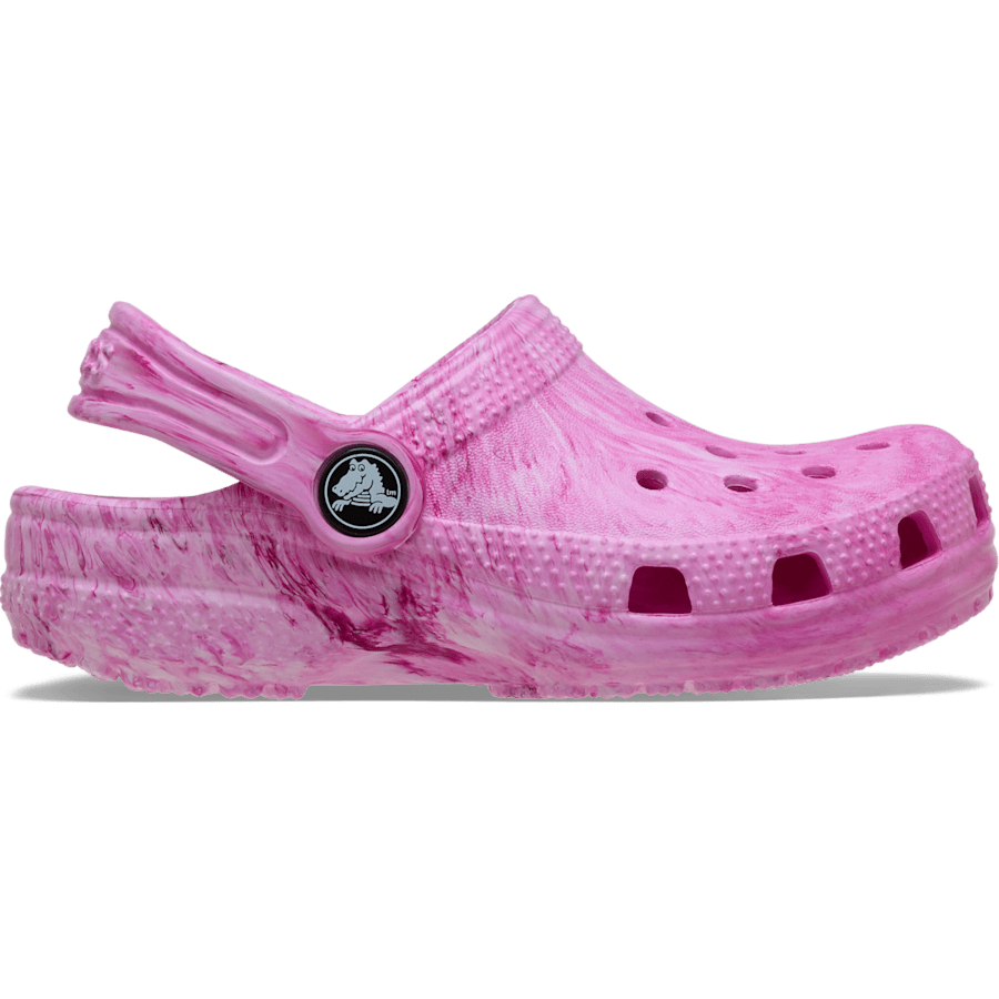 Pink Swirl Toddler Classic Watercolor Marbled Clog - Side - Crocs
