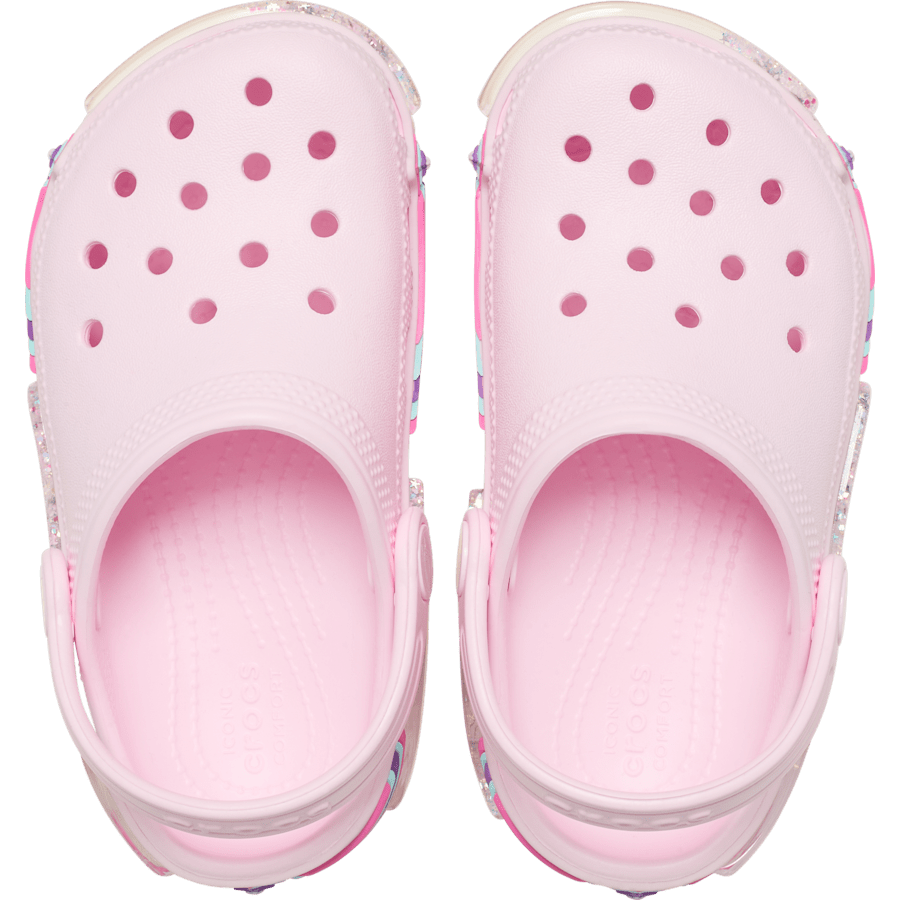 Pink Milk Toddler Classic Star Sparkle Shaker Clog - Top - Crocs