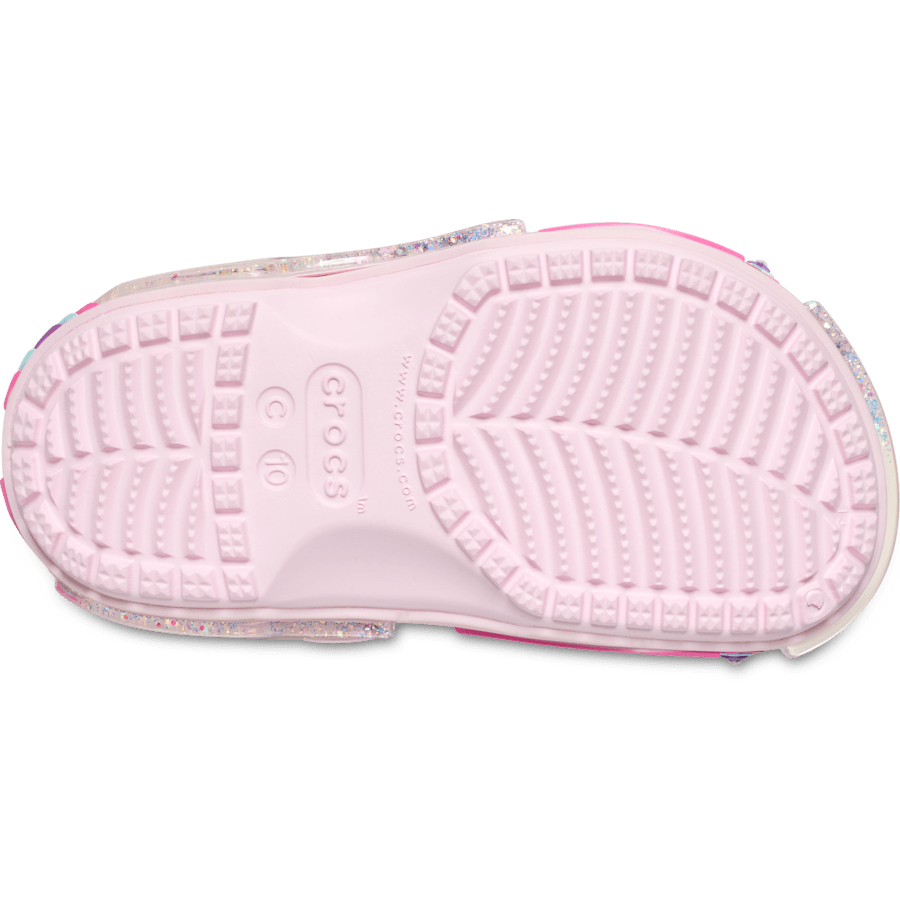 Pink Milk Toddler Classic Star Sparkle Shaker Clog - Bottom - Crocs