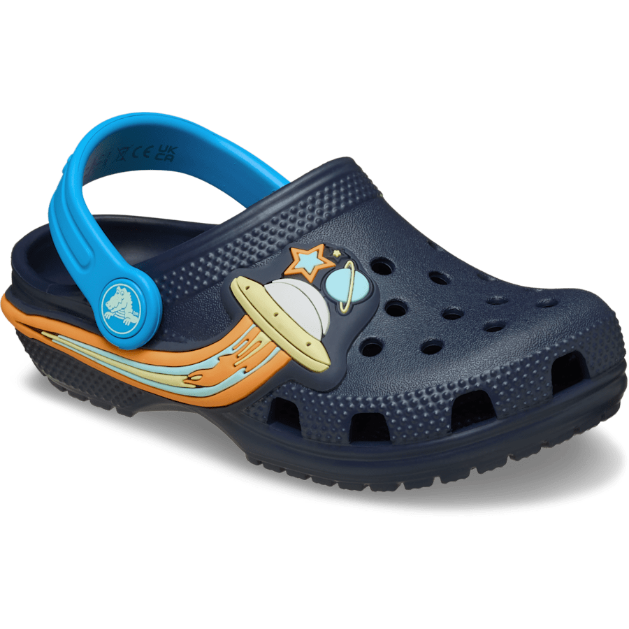Navy Toddler Classic UFO Lights Clog - Angle - Crocs