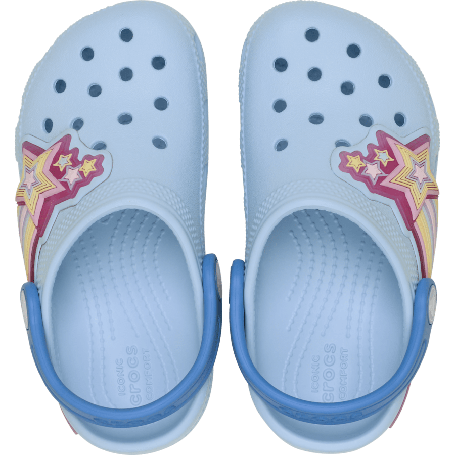 Blue Frost Toddler Classic Star Lights Clog - Top - Crocs