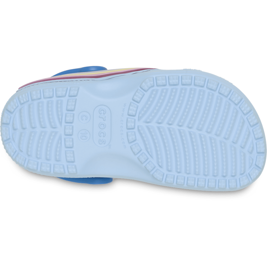 Blue Frost Toddler Classic Star Lights Clog - Bottom - Crocs