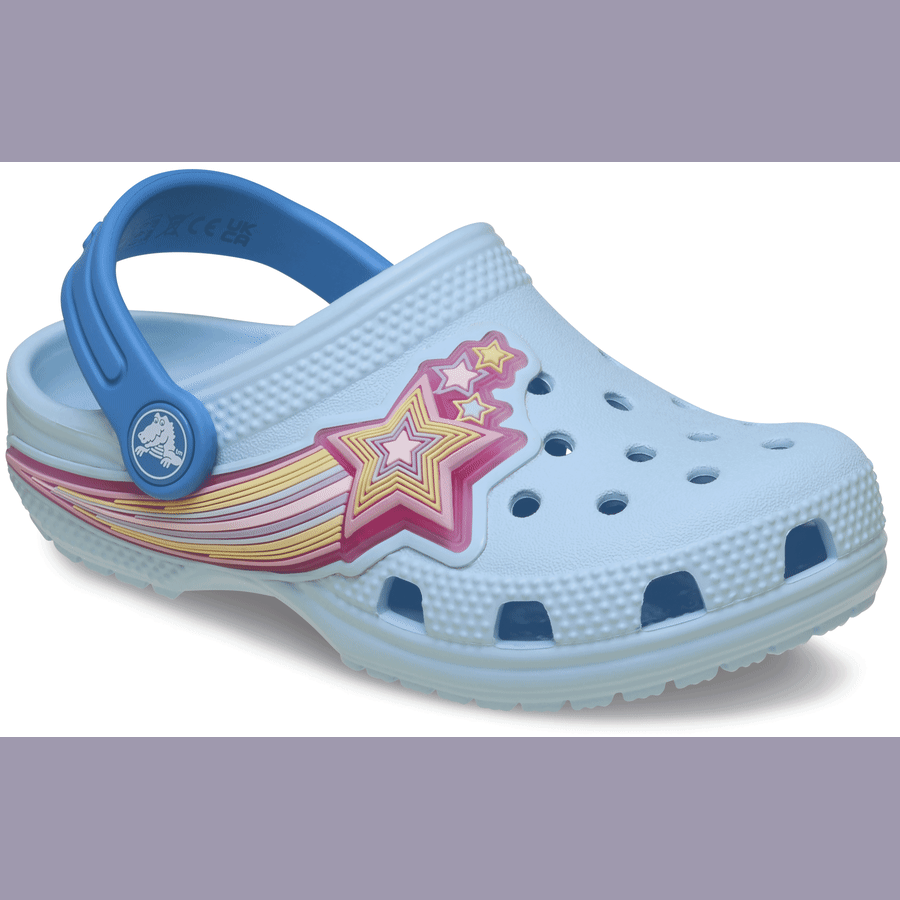 Blue Frost Toddler Classic Star Lights Clog - Angle - Crocs