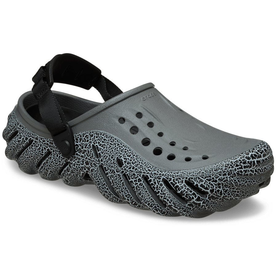 Slate Grey Echo Crackle Clog - Angle - Crocs