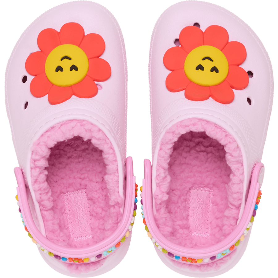 Pink Milk Toddler's Classic Lined Daisy Clog - Top - Crocs
