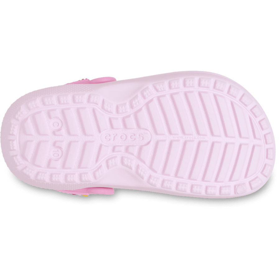 Pink Milk Toddler's Classic Lined Daisy Clog - Bottom - Crocs