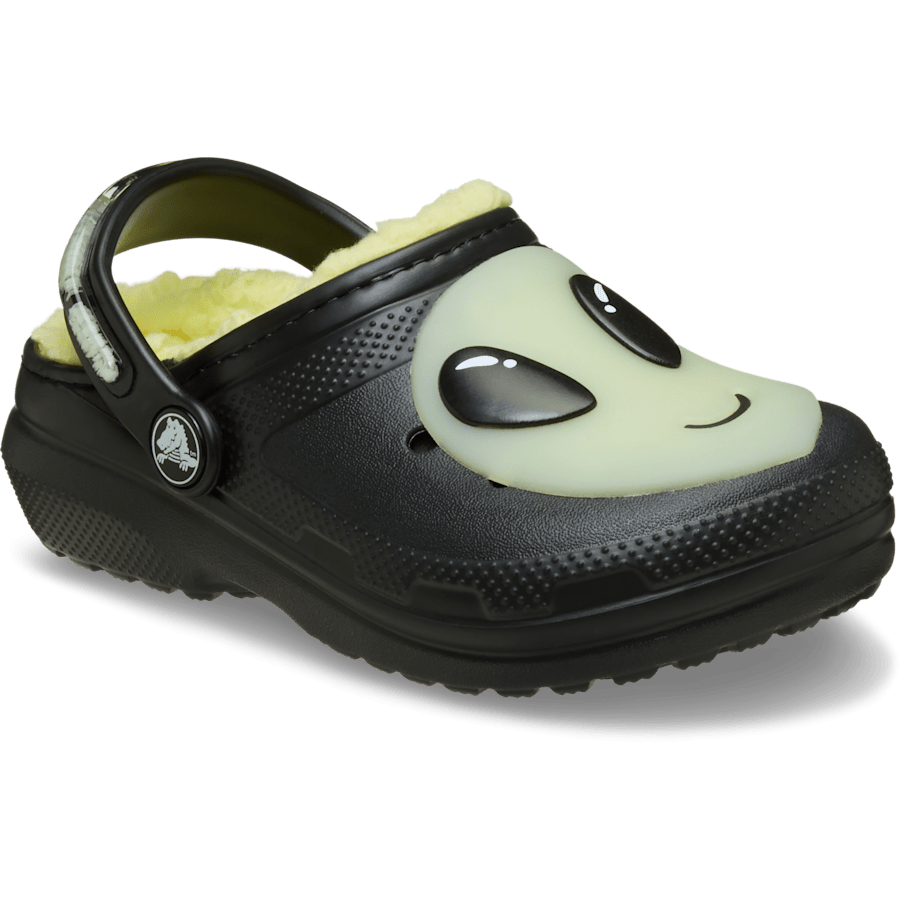 Black Toddler Classic Lined Alien Clog - Angle - Crocs