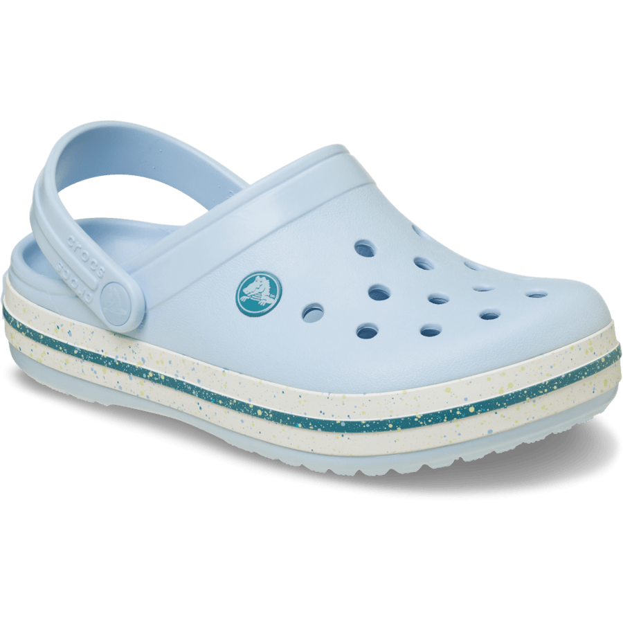 Blue Frost Kid's Crocband Speckled Band Clog - Angle - Crocs