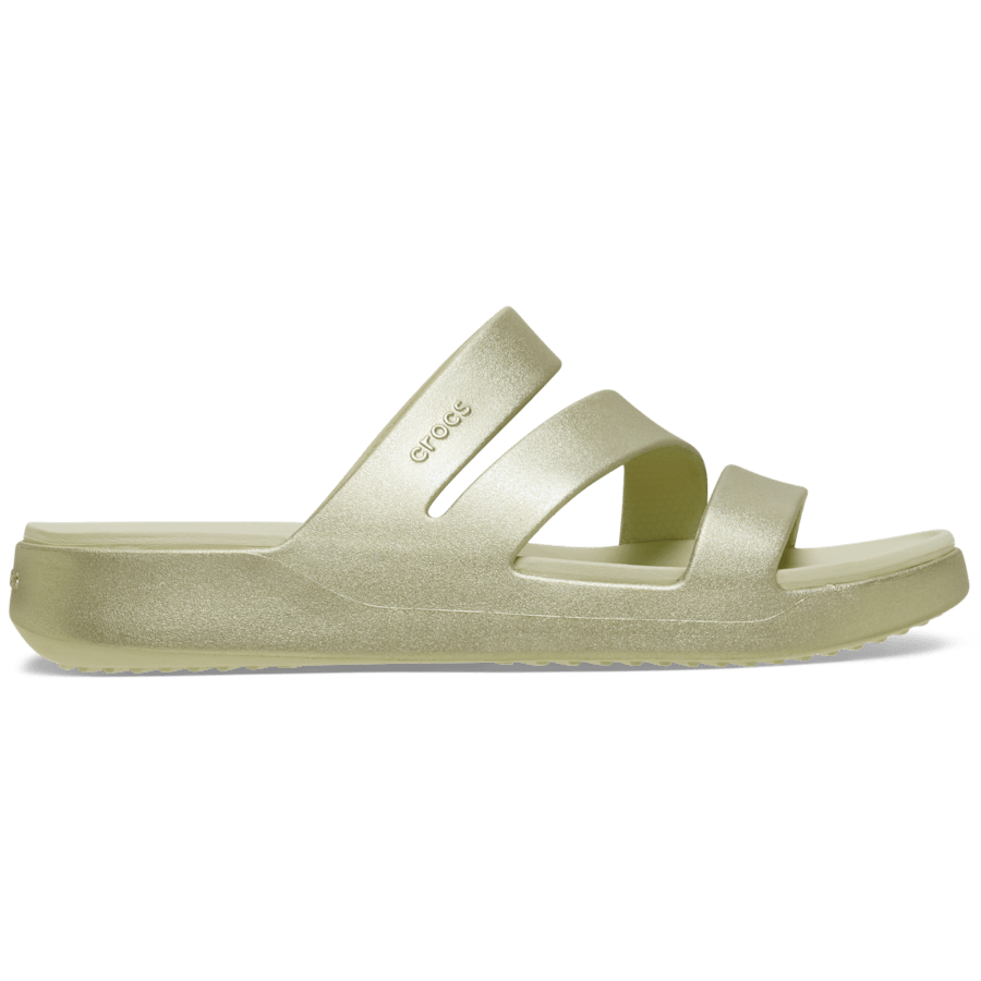 Champagne métallique Getaway Strappy Metallic Sandal - Côté - Crocs