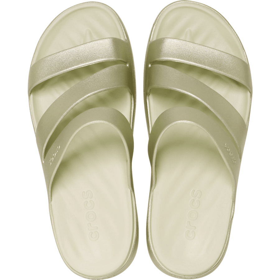 Champagne métallique Getaway Strappy Metallic Sandal - Dessus - Crocs