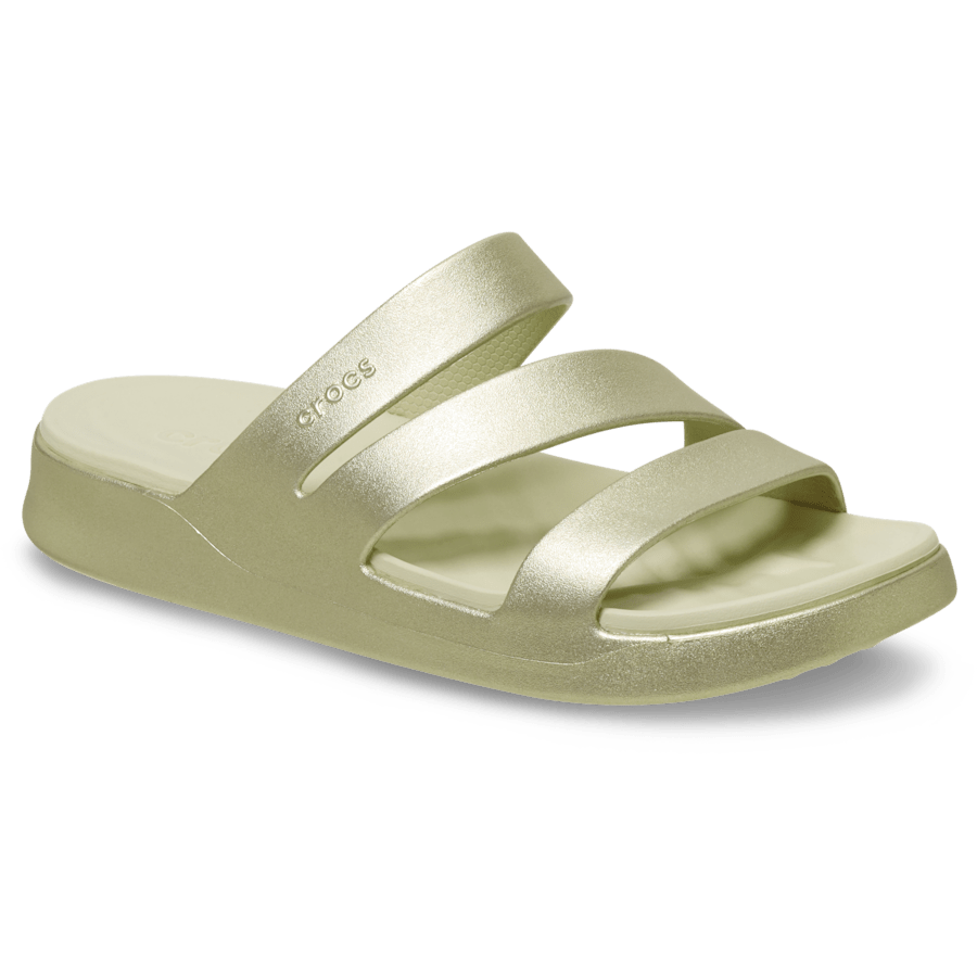 Champagne métallique Getaway Strappy Metallic Sandal - Angle - Crocs