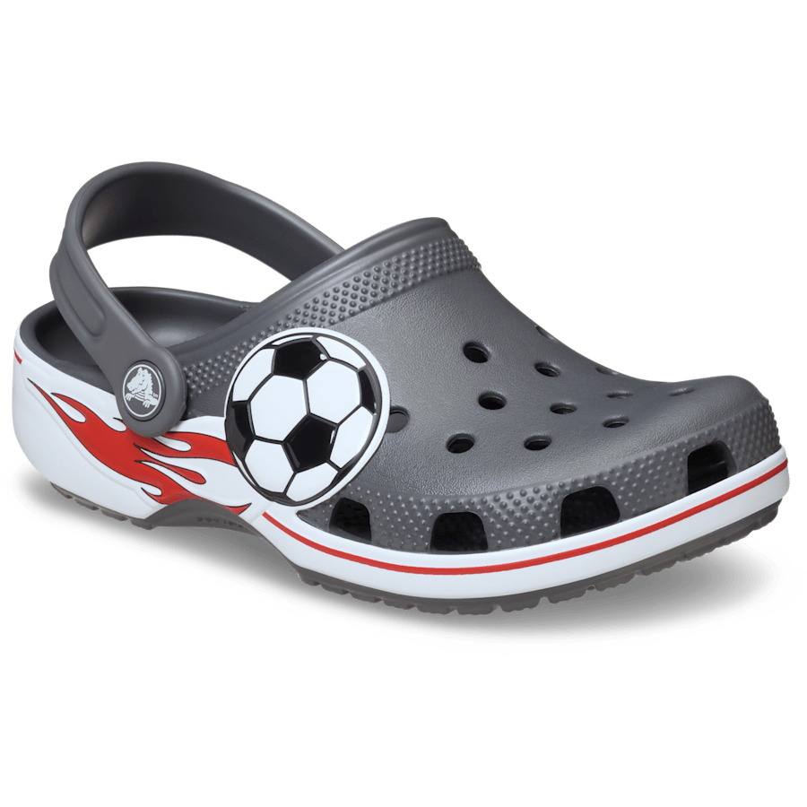 Slate Grey Toddler Classic Soccer Band Clog - Angle - Crocs
