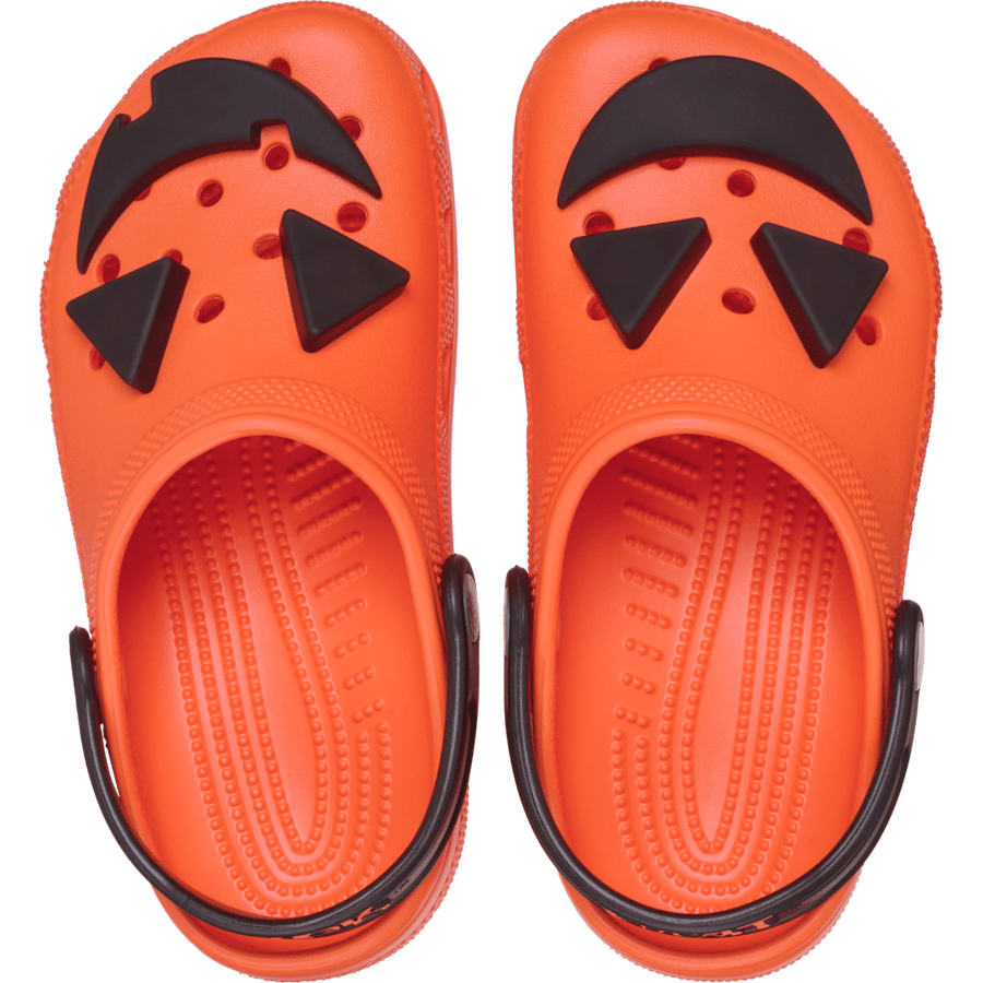 Orange (Coral) Kids' Classic Jack O' Lantern Lights Clog - Top - Crocs