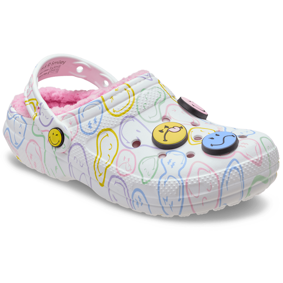 Multi SmileyWorld® Classic Lined Clog - Schrägsicht - Crocs