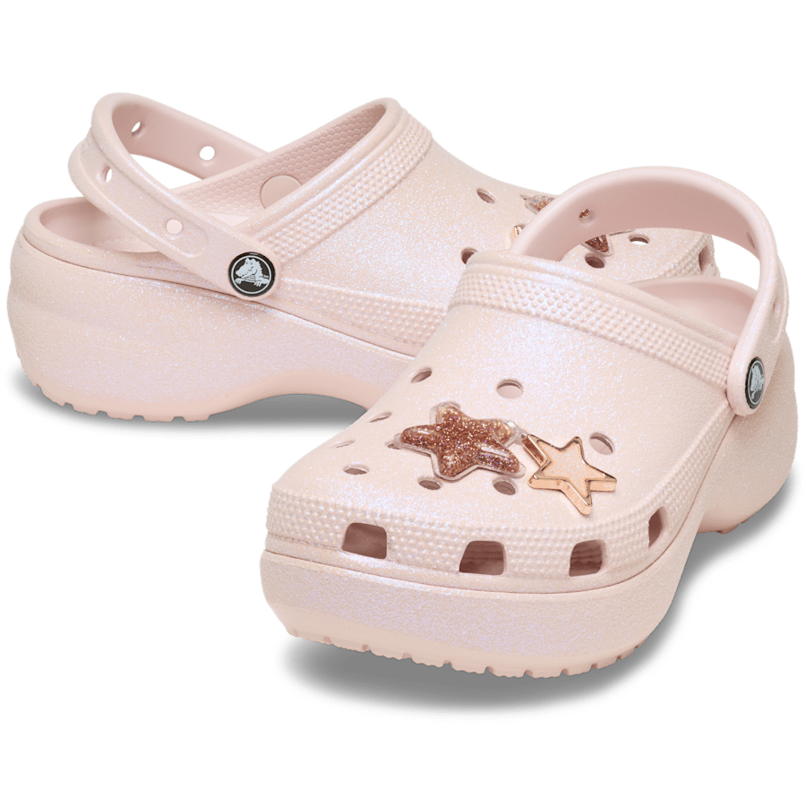 Quartz Classic Platform Iridescent Glitter Embellished Clog - Pair - Crocs
