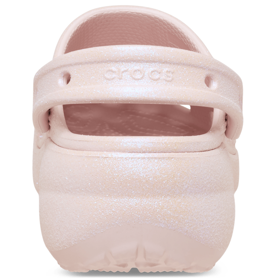 Quartz Classic Platform Iridescent Glitter Embellished Clog - Back - Crocs