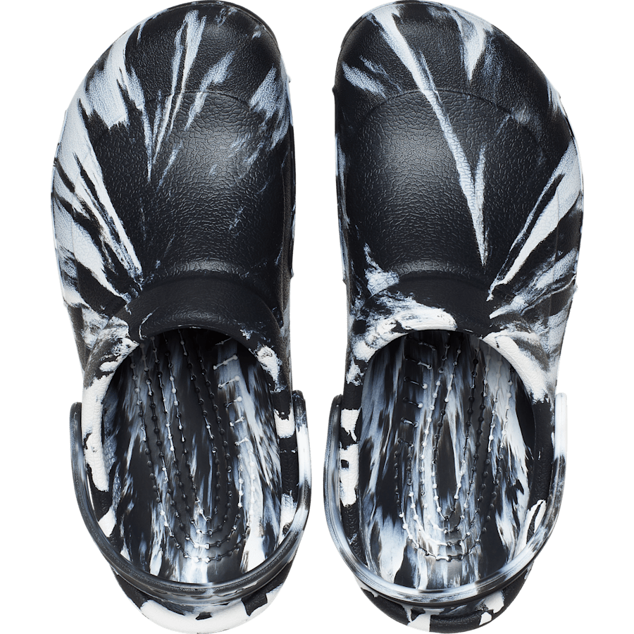 Black / White Bistro Marbled Work Clog - Top - Crocs PFD