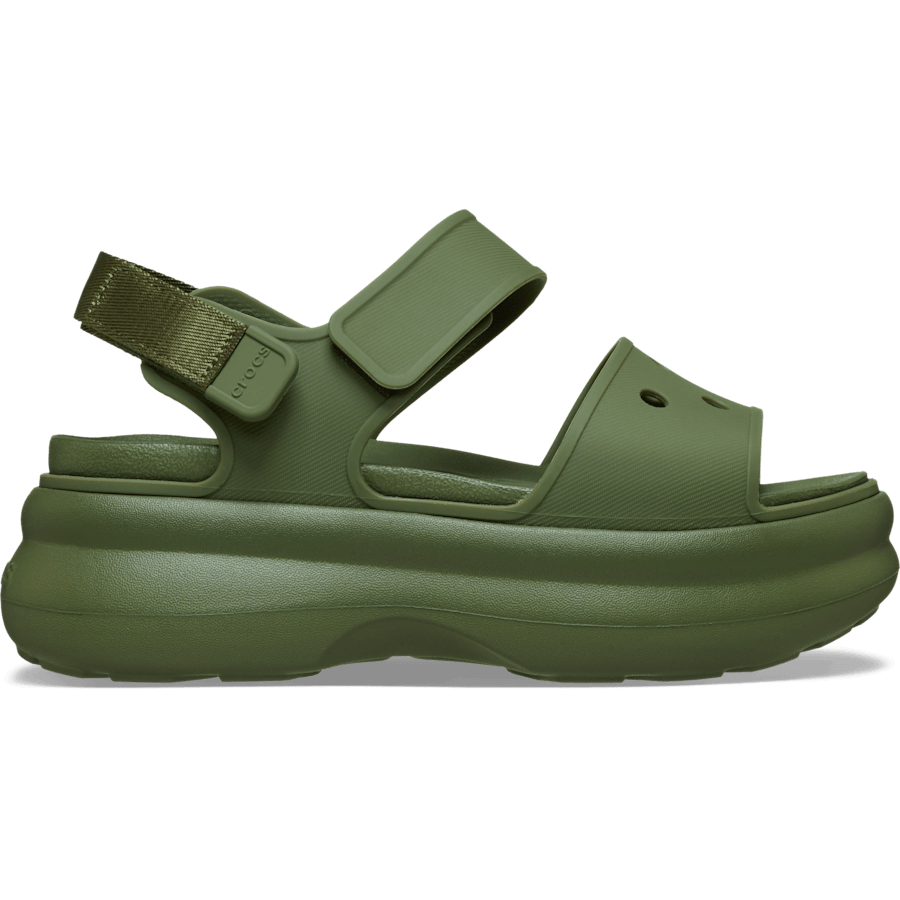 Army Green Soho Y-Strap Sandal - Side - Crocs