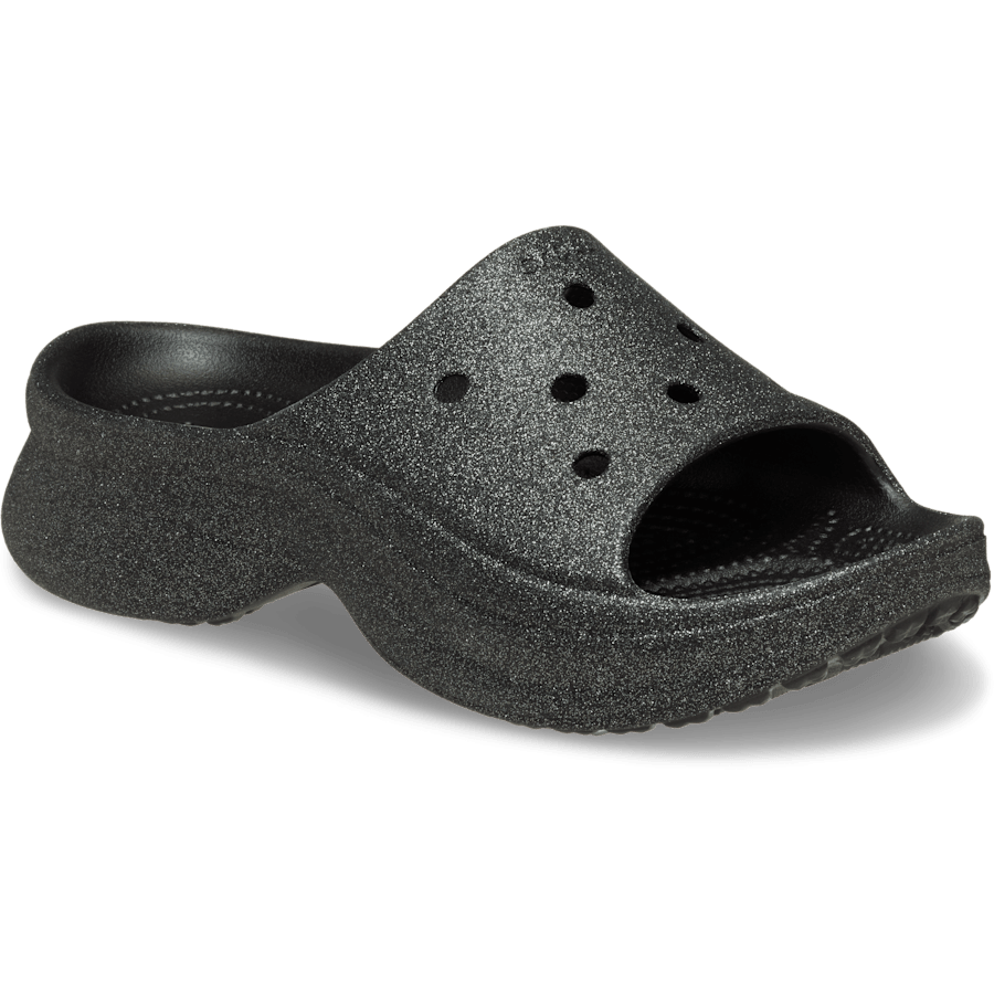 Black Bae Glitter Slide - Angle - Crocs