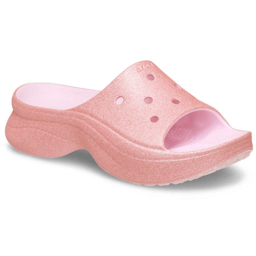 Pink Milk Bae Glitter Slide - Angle - Crocs
