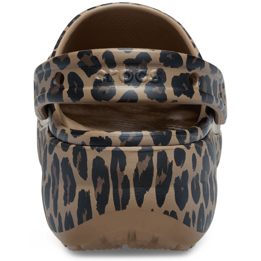 Sepia / Leopard Classic Platform Animal Clog - Back - Crocs