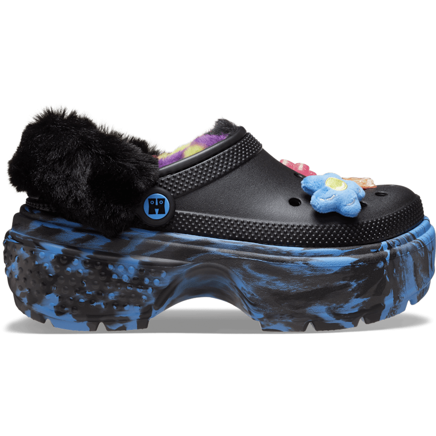 Black / Teal Happy Socks X Crocs Stomp Lined Clog - Side - Crocs