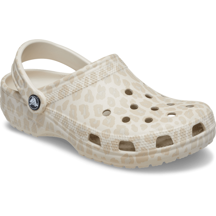 Almond Tint/Leopard Classic Animal Clog - Schrägsicht - Crocs