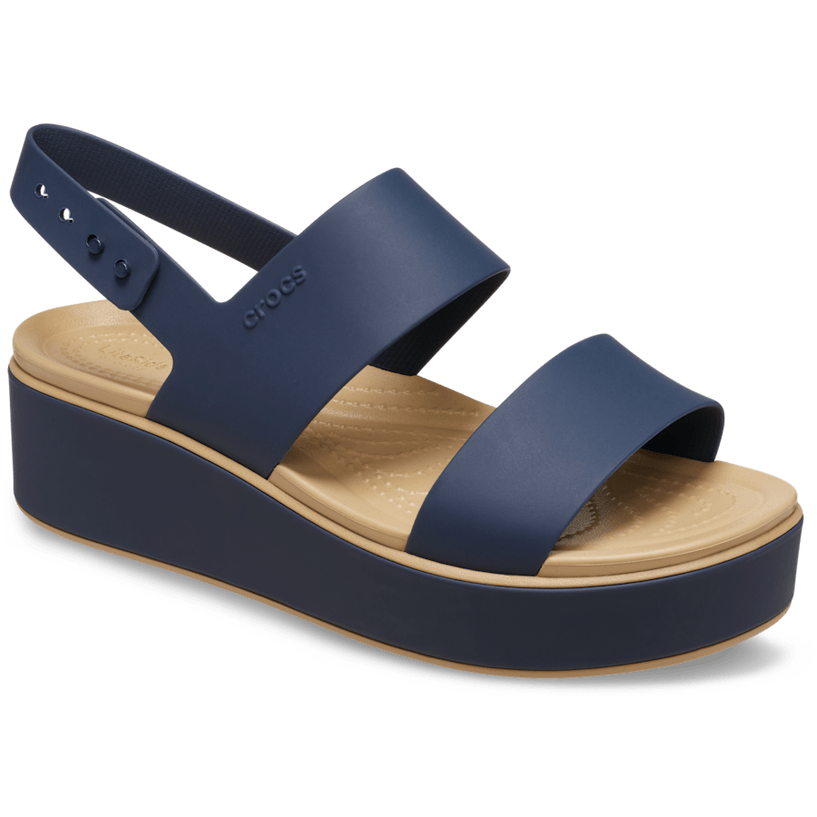 Colour Brooklyn Low Wedge Matte Wrap Sandal - Angle - Crocs
