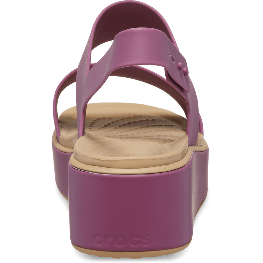 Colour Brooklyn Low Wedge Matte Wrap Sandal - Back - Crocs