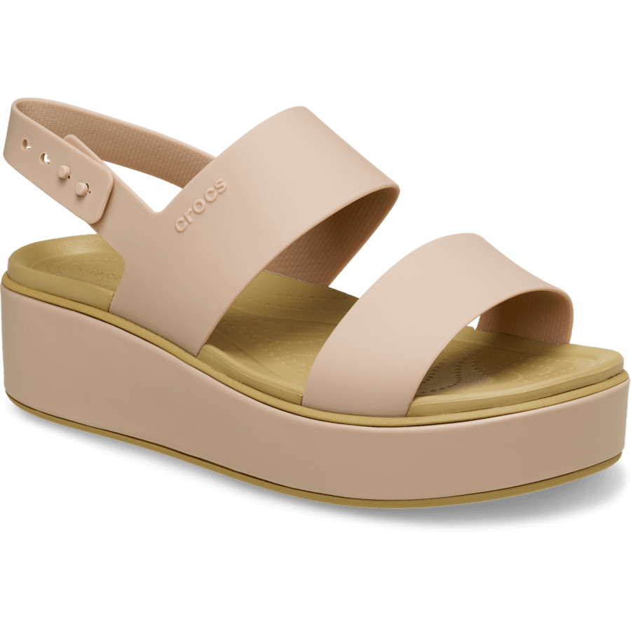 Colour Brooklyn Low Wedge Matte Wrap Sandal - Angle - Crocs
