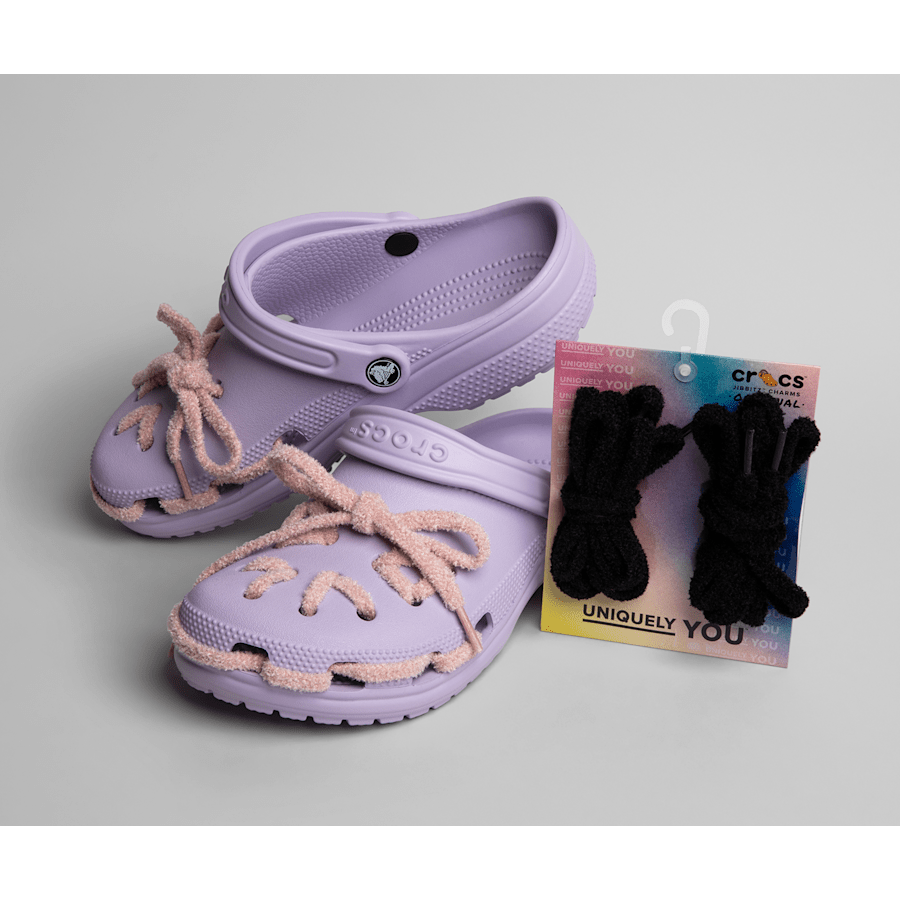 Pink Fuzzy Laces 2 Pack - Custom Angle - Jibbitz