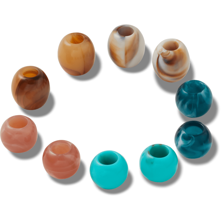 Espresso Marble Beads 10 Pack - charm view - Jibbitz