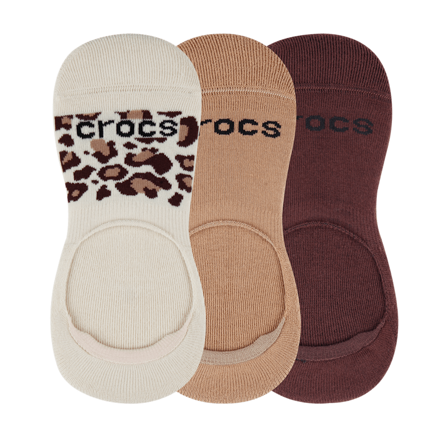 Cheetah CrocsSocks Cheetah Hidden Liner 3PK - Angle - Crocs