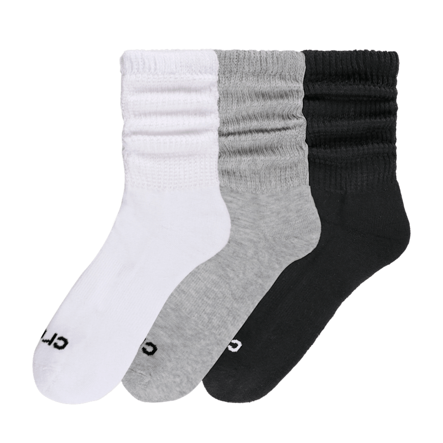 White / Multi Slouch Socks 3PK - Side - Crocs