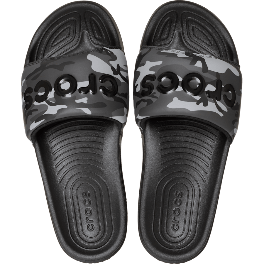 Noir / Gris   Men's Crocs All Day Camouflage Slide - Dessus - Crocs