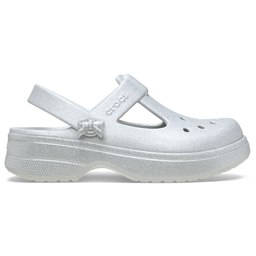 Color Kids' Classic Mary Jane Bow Glitter Clog - Side - Crocs