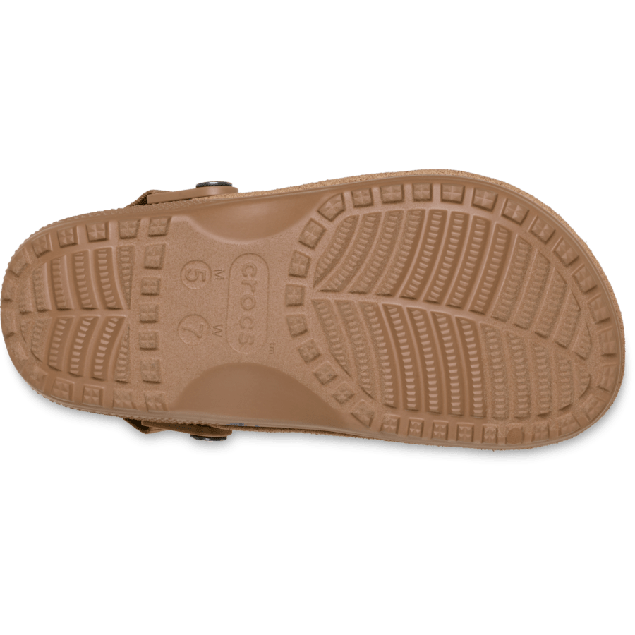 Milk Chocolate Classic Crafted Vegan Suede Clog - Dessous - Crocs
