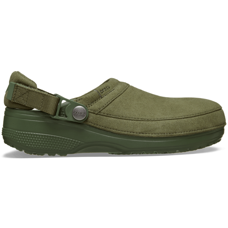 Army Green Classic Crafted Vegan Suede Clog - Side - Crocs