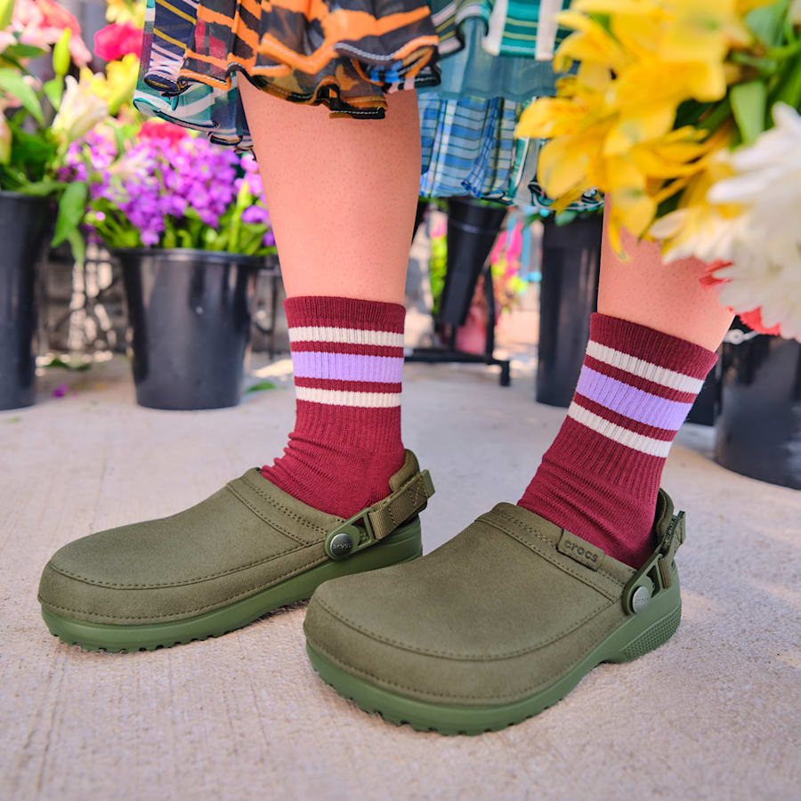 Army Green Classic Crafted Vegan Suede Clog - Lifestyle - Crocs