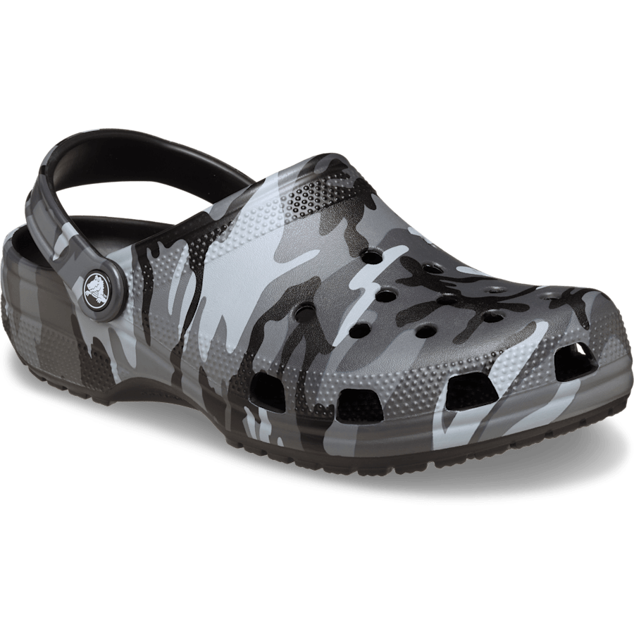 Black/Slate Grey Classic Camouflage Clog - Angle - Crocs