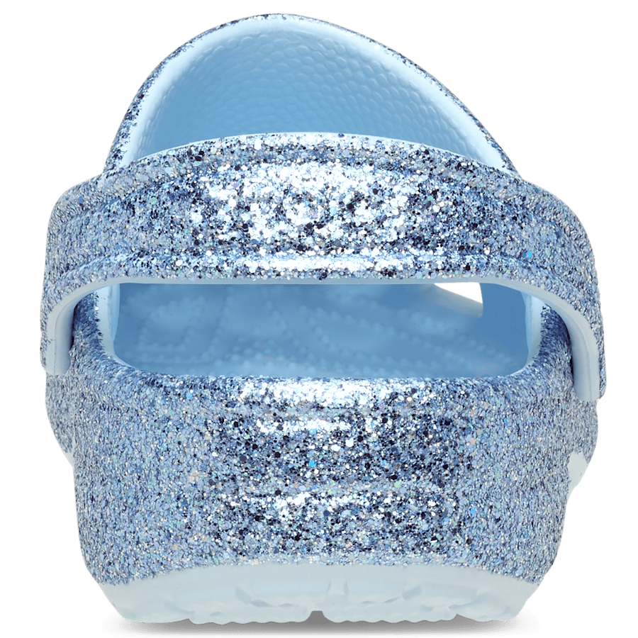 Blue Frost Kids' Classic Chunky Glitter Clog - Back - Crocs